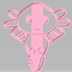 axolot_cort.png STL file Axolotl Cookie Cutter・3D print design to download