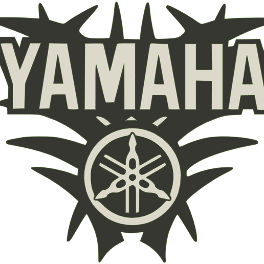 2D Yamaha tribal logo wall hanging 3D model