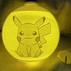 tempImageRS59WA.jpg Fichier STL Ornement de Noël Pokemon Pikachu Lithophane・Design à télécharger et à imprimer en 3D