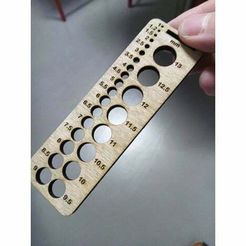 drill_tester.jpg Free SVG file Drill size tester with diameters in mm・3D print design to download