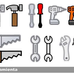 HERRAMIENTA.JPG Fichier STL gratuit Outils Ensemble d'emporte-pièce pour biscuits・Modèle pour imprimante 3D à télécharger