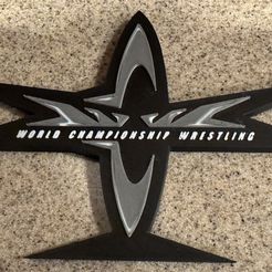 WCW (1999 - 2001) Logo Display (with stand) by MANIACMANCAVE3D