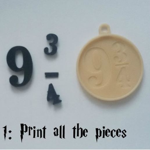 C_1.JPG Download free STL file Harry Potter's Platform 9 3/4 Charm! • 3D printing design, ScrapPrinting