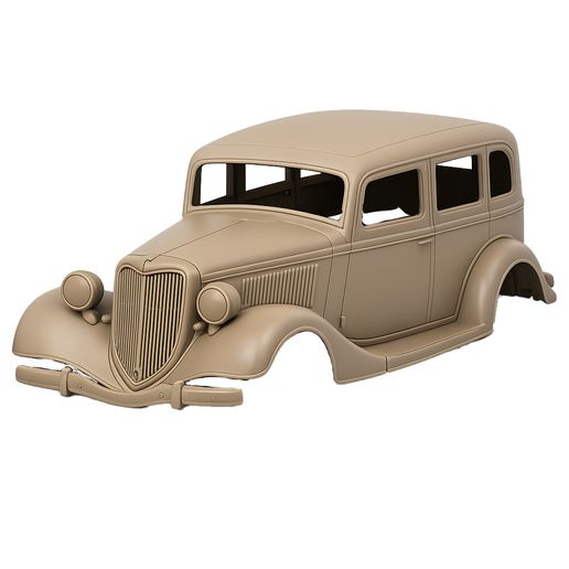 1934 Ford DeLuxe Fordor,hollow body, clean interior, rc truck or car, scale model, stl file