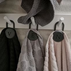 Towel_front.jpg Free 3D file Towel hanger alphabets・3D printing template to download