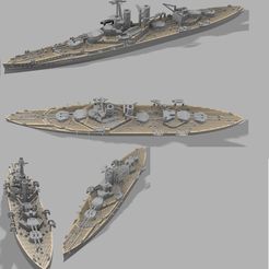 Iron Duke class.jpg Télécharger fichier STL HMS Iron Duke 1/2000 • Plan pour impression 3D, soheitb