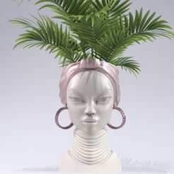 Fs0AvnyWIAQZw57.jpeg Datei 3D AFRIKANISCHES MÄDCHEN BLUMENTOPF・Design für 3D-Drucker zum herunterladen