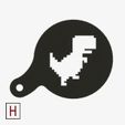 Cults - Chocolate - Coffee stencil - No holder - Google T-Rex logo.jpg Coffee stencil - Google T-Rex