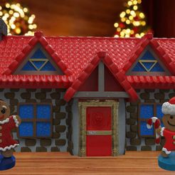 conjunto.jpg 3D file Gingerbread House (+ full set)・3D printing idea to download