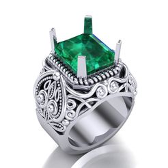 A.jpg STL file Men's Ring Silver・Model to download and 3D print