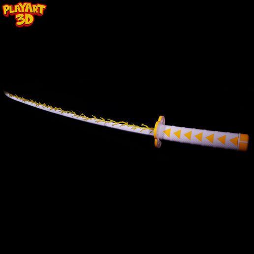 2.jpg COLLAPSING KATANA - ZENITSU - DEMONSLAYER - (PRINT IN PLACE + ASSEMBLY VERSION)