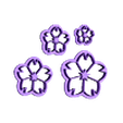 1160 Set flor cerezo.stl Kirschblüten-Ausstecher-Set