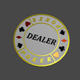 DEALER.png Complete Poker Case, 360 Chips, Card Case and Dealer Chips, Big, Small Blind