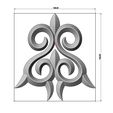 onlay9-04.JPG Floral decorative element relief 3D print model