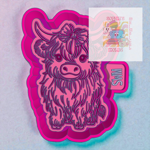 Cute Highland with Bow Smiling Mold Housing