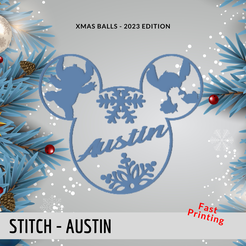 72.png STL file Christmas bauble - Stitch - Austin・3D print design to download, JDM_Studio