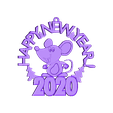 2020_mouse_EN_on_surface_fixed.stl 2020 NewYearMouse
