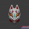 japan_kitsune_cosplay_mask_3dprint_01.jpg Japanese Fox Mask Demon Kitsune Cosplay Helmet STL File