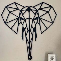 Настенная скульптура "Слон" 2D