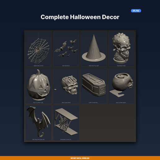 Complete Halloween Decor - 10-Model STL Bundle