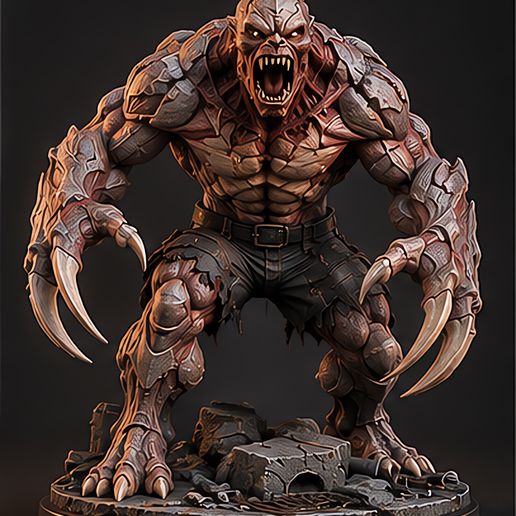 Residual Evil Monster – Clawed Mutant Fan Art | 3D Print Model STL 3MF OBJ 3D model by rhitemax