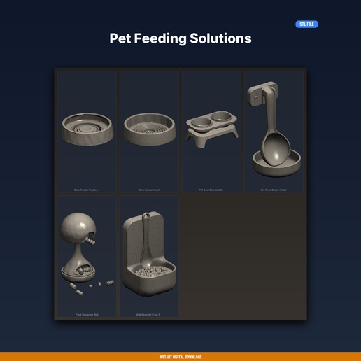 Pet Feeding Solutions - 6-Model STL Bundle