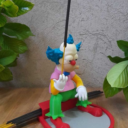 🪞 Krusty The Simpsons scented incense holder・ STL File for 3D