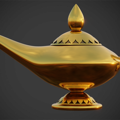 AlladinLampFrontal.png STL file Aladdin Genie Lamp for Cosplay・3D printing model to download