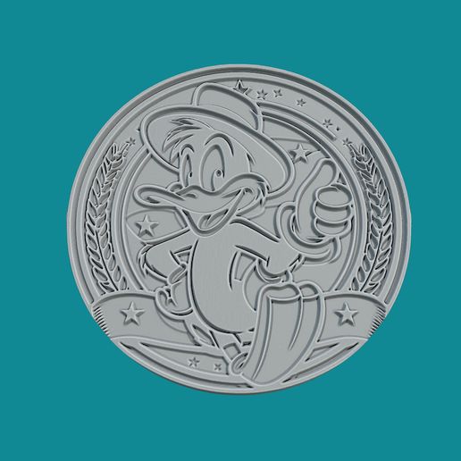 3D file Daffy Duck Print Model Daffy Duck Medallion Daffy Duck Wall ...
