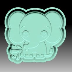 BabyElephant-VACUUM-PIECE.jpg STL file BABY ELEPHANT BATH BOMB MOLD・3D print design to download