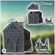 2.jpg Medieval castle with two stone towers, external staircase and game for executions (6) - Medieval Gothic Feudal Old Archaic Saga 28mm 15mm RPG