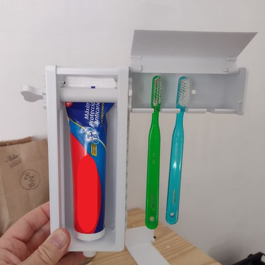 🪥 Toothpaste and toothbrush holder・ STL File for 3D printing・Cults