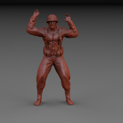 sol.28.png STL file WW2 AMERICAN SOLDIER SURRENDERED V3・3D printable model to download