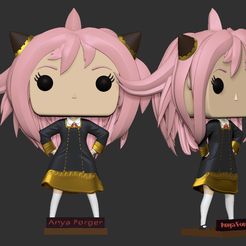 Render-Anya-Forger_03.jpg STL file Funko pop Anya Forger・Model to download and 3D print