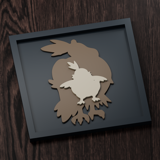 Mandibuzz Line - Pokemon Silhouette Frame | Normal, Inverse & Scaled STL