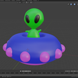 ali1.png alien in cute ufo. Blender and STL
