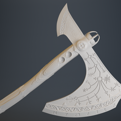 thumbnail.png Fichier 3D God of War Kratos Leviathan Axe Digital OBJ/3MF Fichier d'impression 3D pour Cosplay・Plan pour impression 3D à télécharger