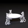 10006.jpg Cats with a plate Decorative stand
