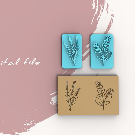 Flower 1 Polymer Clay Stamp | Digital STL File | 3 Sizes | 2 Designs 3D model