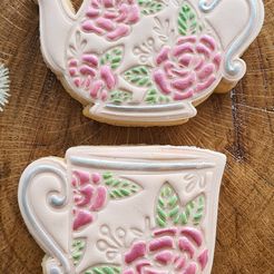 20230321_140840.jpg Flower Teacup and Teapot Cookie Cutter Stamper Embosser Set