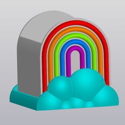 1.jpg 3D file Multicolor Rainbow and Cloud Planter・Model to download and 3D print