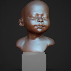 1.jpg Fichier STL Buste de bébé endormi・Objet imprimable en 3D à télécharger
