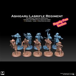 ashigaru-laser-insta-royfree.jpg 3D-Datei Ashigaru Lasrifle Regiment lizenzfreie Version・3D-druckbare Vorlage zum herunterladen