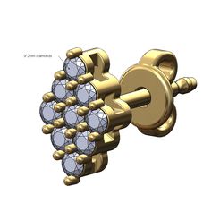 92mm diamonds Archivo STL Pendiente de diamante en forma de racimo de impresión en 3D・Diseño de impresora 3D para descargar