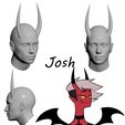 Helluva-Boss-Josh-horns-STL-pack-3D-print-model.jpg Helluva Boss characters horns STL pack 3D print model