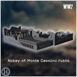 1-PREM-WB-WR-B17.jpg Ruins of the Abbey of Monte Cassino (South-East part) (Monte Cassino, Italy) - World War Two Second WWII Western campaign USA UK Germany