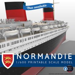 AD2.jpg STL file SS Normandie ocean liner 1/600 scale printable model kit・3D print object to download, LinersWorld