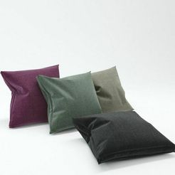 pillow-3d-model-obj.jpg Pillow four different colored pillows
