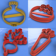 Set-veggie-garden-cutters.png STL file Vegetable garden cutters for cookies or playdough - set of 4・3D printable model to download