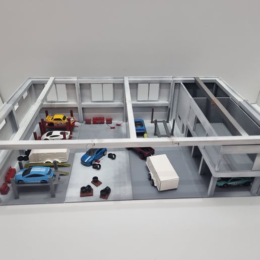 🚗 Workshop diorama 1/64 v2・ STL File for ・Cults